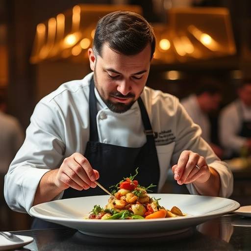 Chef Alessandro Rossi presenting a special dish during a chef's special event