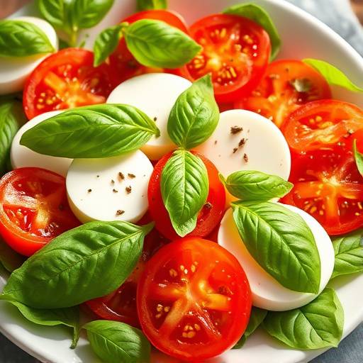 Classic Caprese salad with fresh mozzarella, tomatoes, and basil