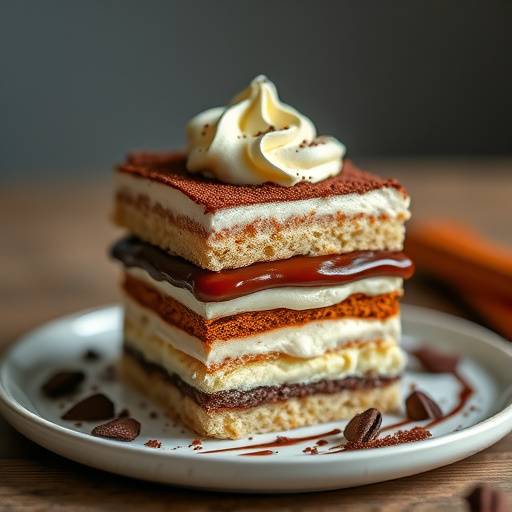 Classic tiramisu with espresso-soaked ladyfingers and mascarpone cream