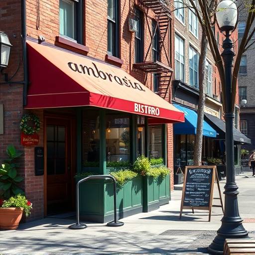 Exterior view of Ambrosia Bistro building in Greenwich Village