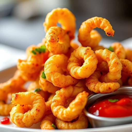 Fried calamari served with spicy marinara sauce