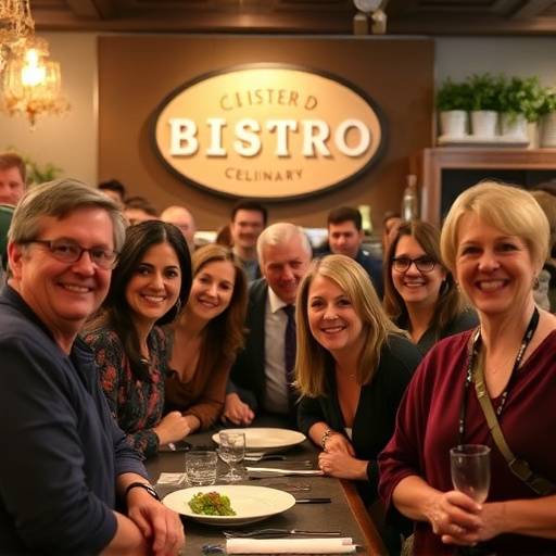 Group photo of attendees at a successful culinary event at the bistro