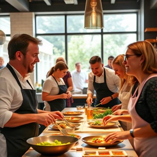 Guests enjoying a cooking class at Ambrosia Bistro