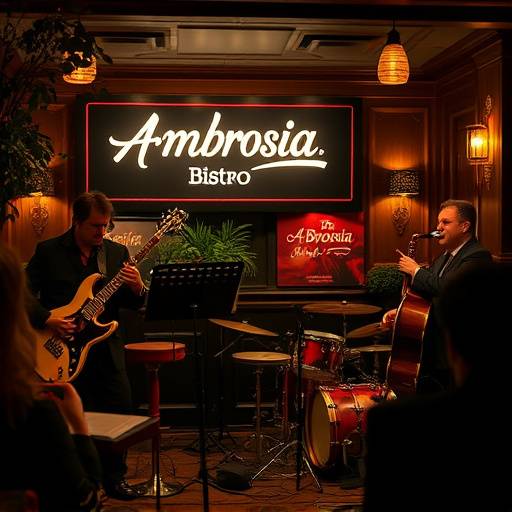 Live jazz band performing in the Ambrosia Bistro dining room