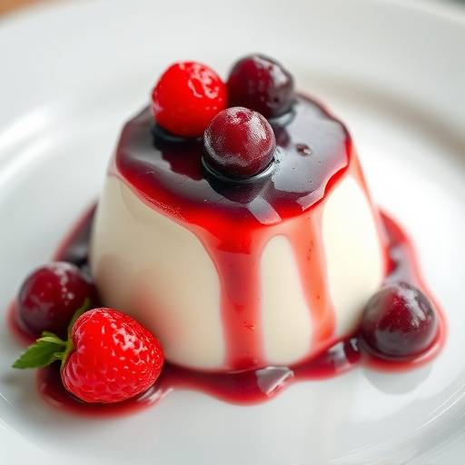 Silky smooth panna cotta with fresh berry compote