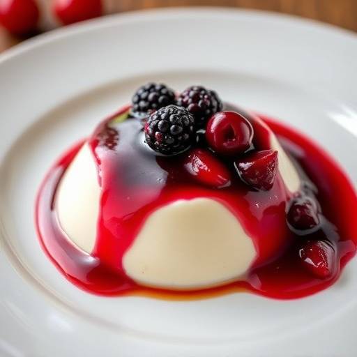 Silky smooth panna cotta with fresh berry compote