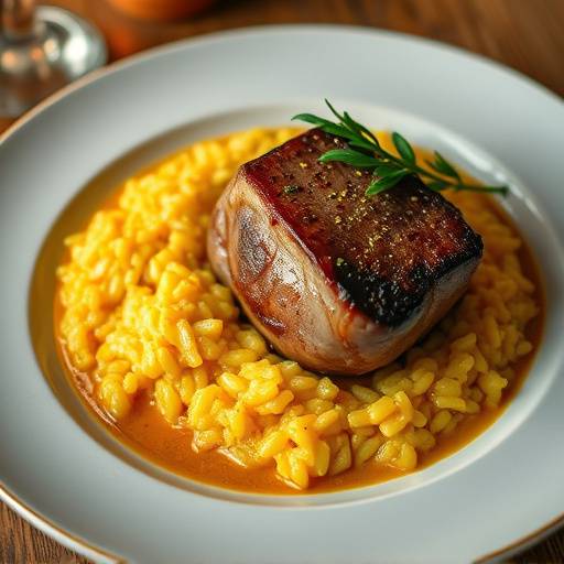Slow-braised osso buco with saffron risotto