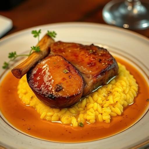 Slow-braised osso buco with saffron risotto